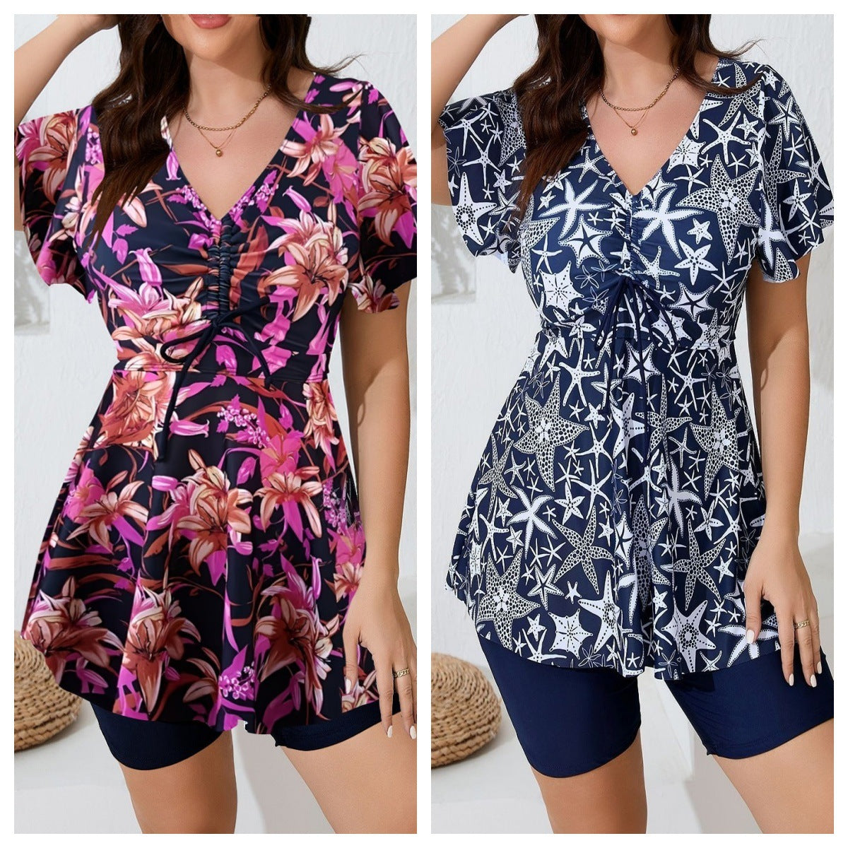 Printed Modest Resort Spa Swimsuit For Women