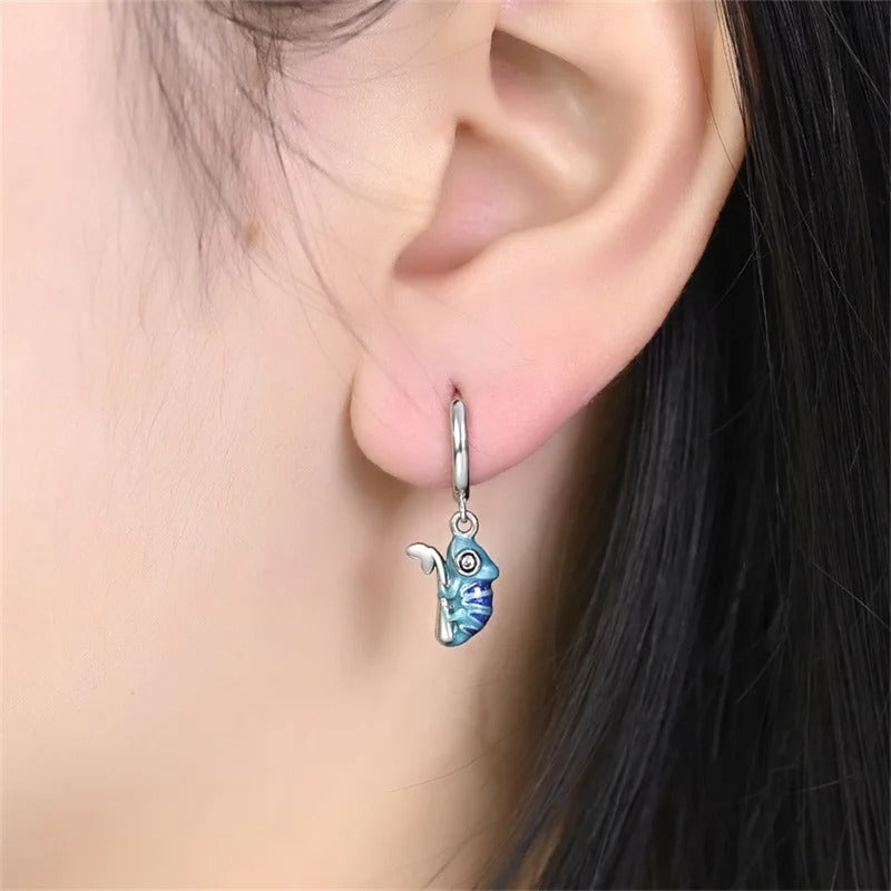 New Alloy Blue Earrings Niche Design