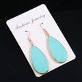 Flat Teardrop-shaped Semi-precious Stone Earrings
