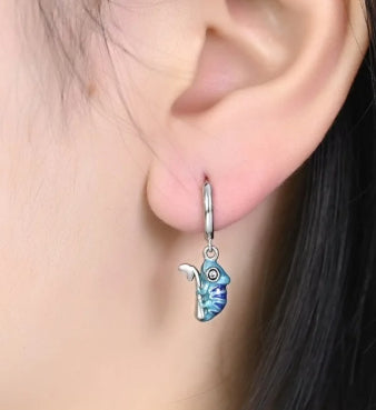 New Alloy Blue Earrings Niche Design
