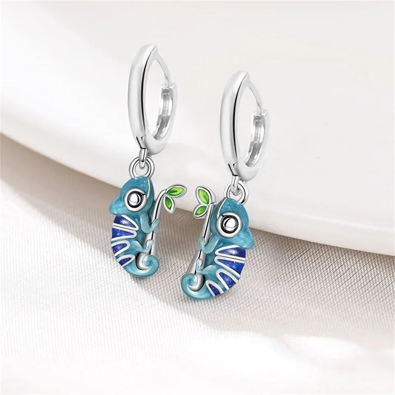 New Alloy Blue Earrings Niche Design