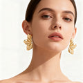 Cross-Border Personalized Bold Geometric Metal Fashionable Retro Elegant Trendy Cool-Girl Style Pearl Earrings