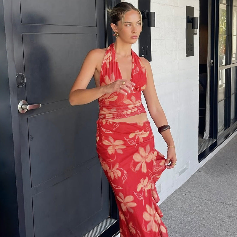 Women's Sexy Wrapped Chest Patchwork Dress