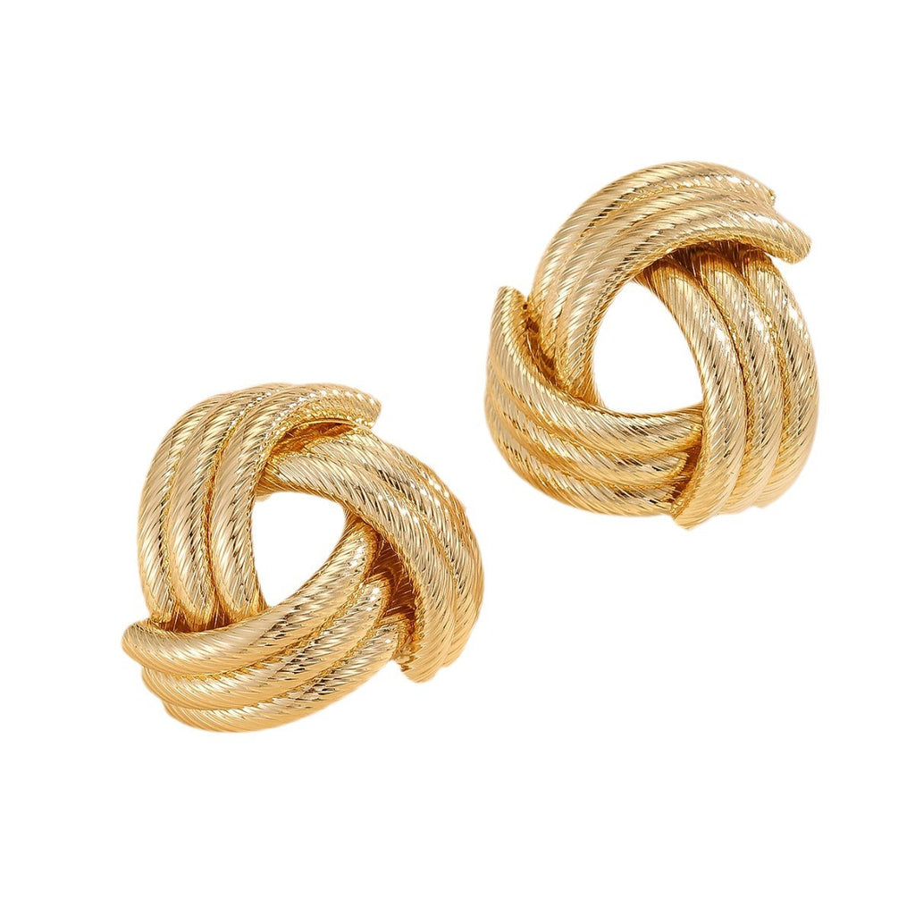 Cross-Border Personalized Bold Geometric Metal Fashionable Retro Elegant Trendy Cool-Girl Style Pearl Earrings
