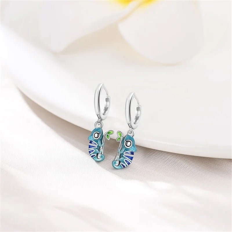 New Alloy Blue Earrings Niche Design
